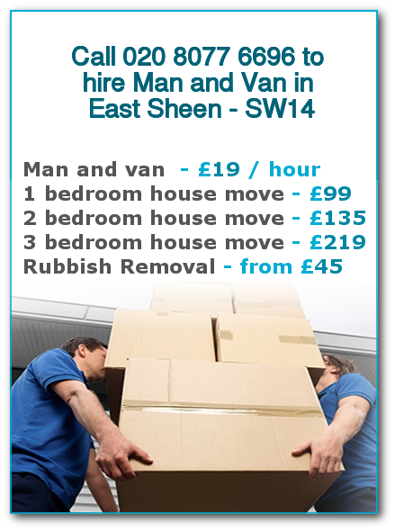 Man & Van Prices for London, East Sheen